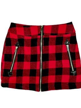 bluesteel plaid women's mini skirt